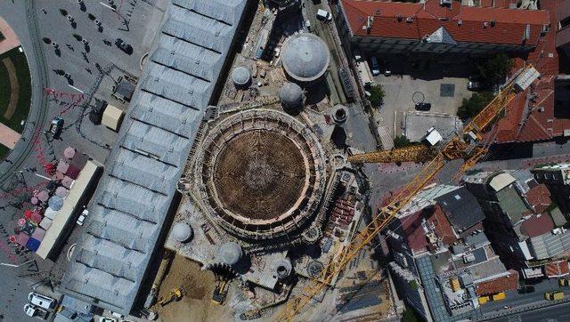 (özel) Minarelerinin Yapımına Başlanan Taksim Camii Havadan Görüntülendi