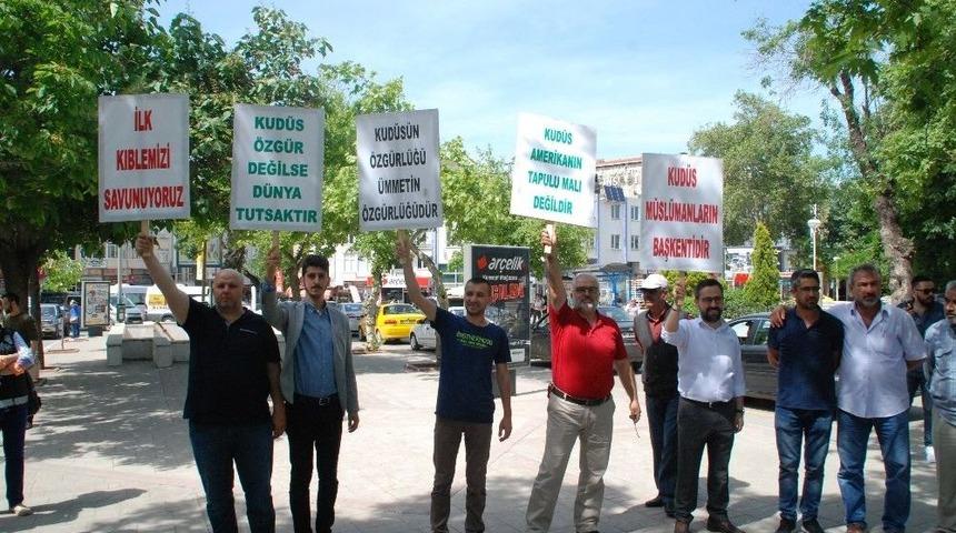 İsrail&rsquo;in Kud&uuml;s&rsquo;teki Katliamı Keşan&rsquo;da Da Protesto Edildi
