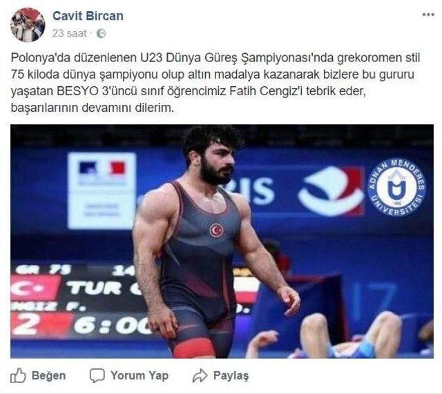 Rekt&ouml;r Bircan, D&uuml;nya Şampiyonunu Tebrik Etti 2