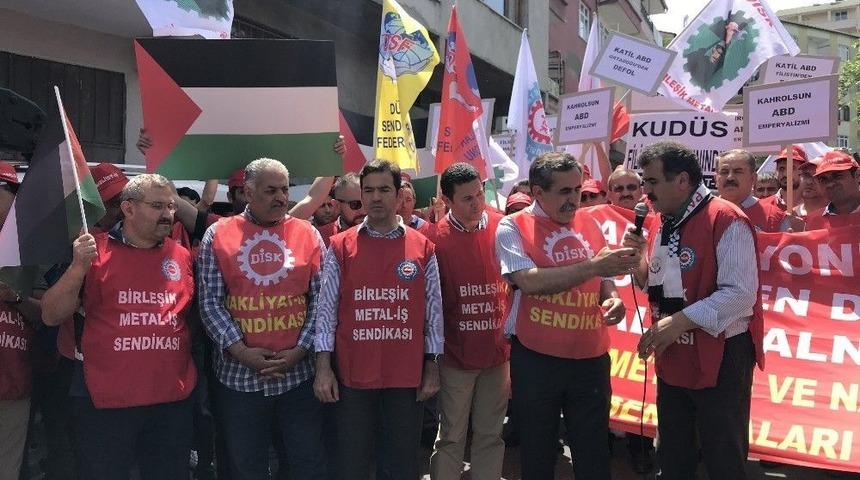 Disk &Uuml;yelerinden Abd Konsolosluğu &Ouml;n&uuml;nde İsrail Protestosu