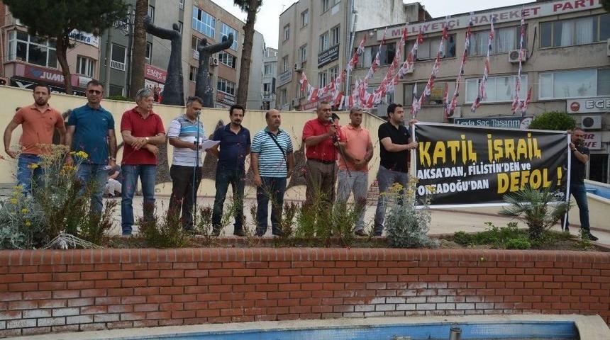 Aliağa&rsquo;da İsrail Protestosu