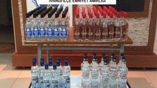 155 Şişe Kaçak İçki Ele Geçirildi