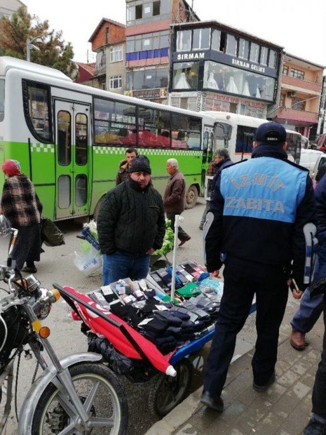 İzmit Zabıtası 91 Seyyar Satıcıya İşlem Yaptı