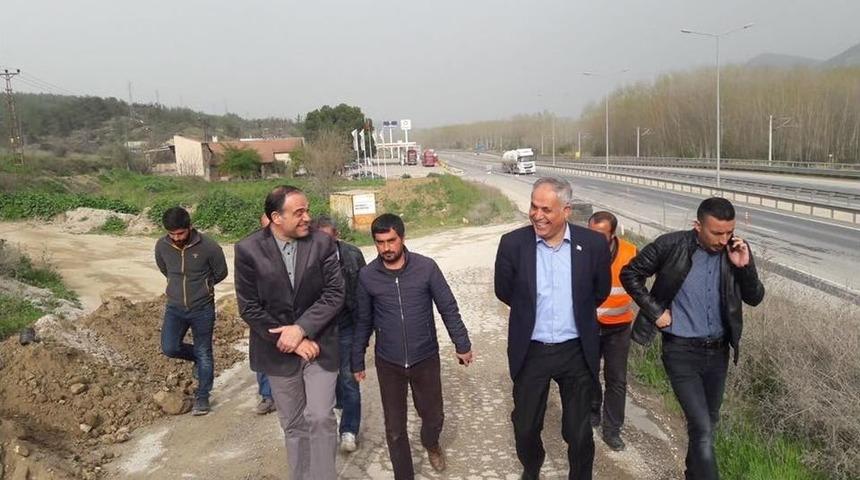 Başkan Yaman, Yan Yol &Ccedil;alışmalarını İnceledi