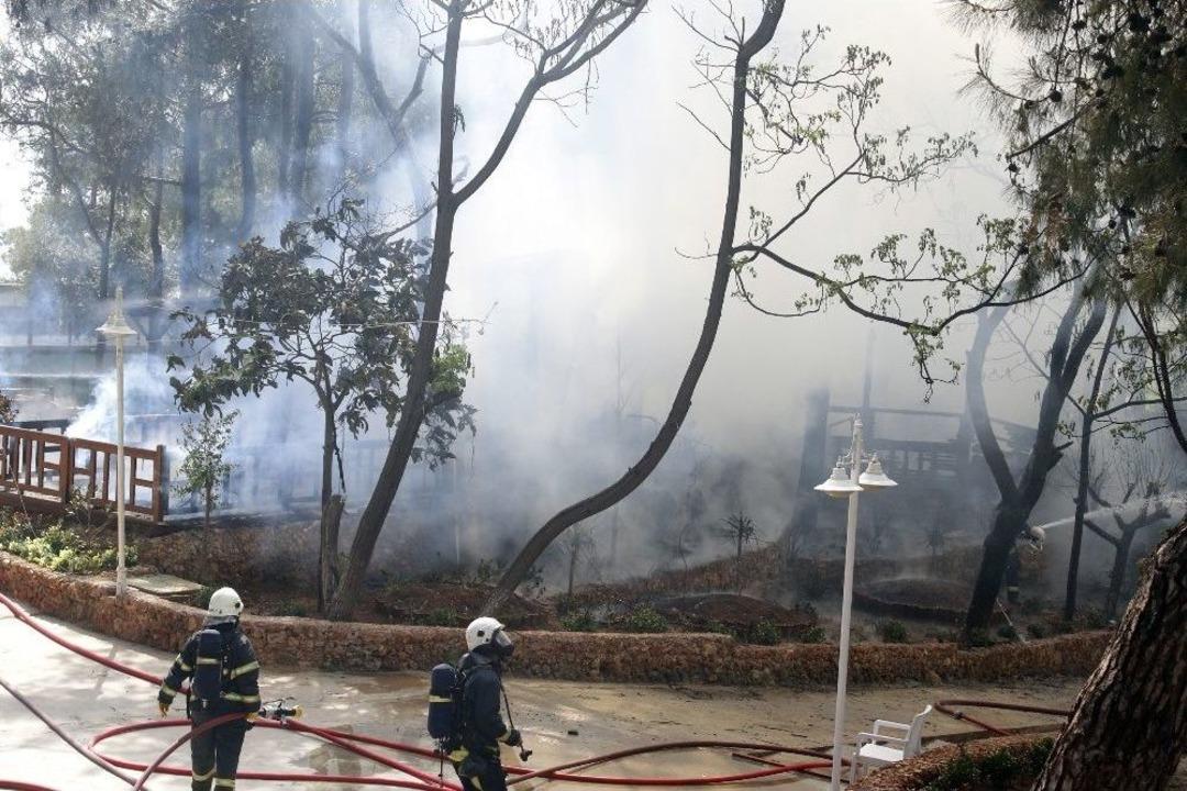 Antalya Atat&uuml;rk Parkı&rsquo;nda Korkutan Yangın (2)