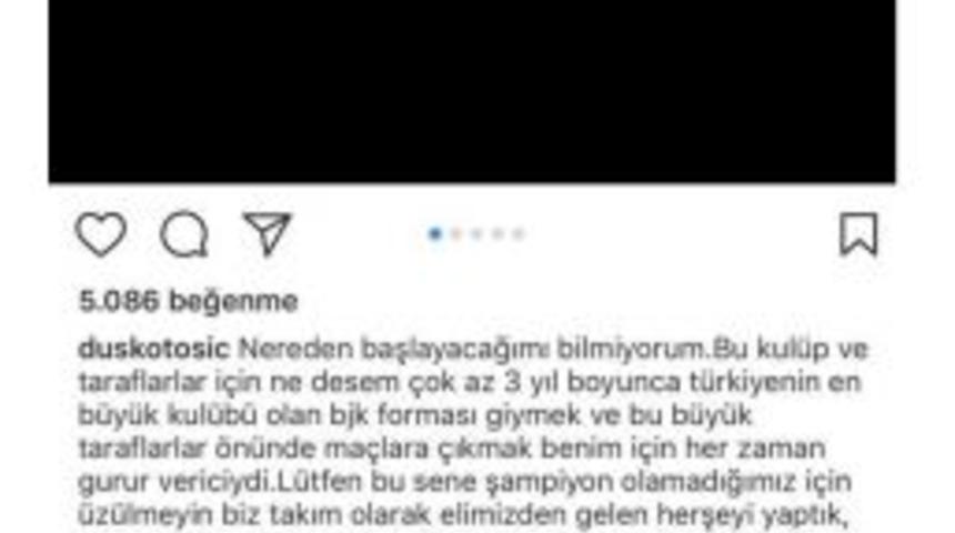 Tosic’ten Veda Mesajı