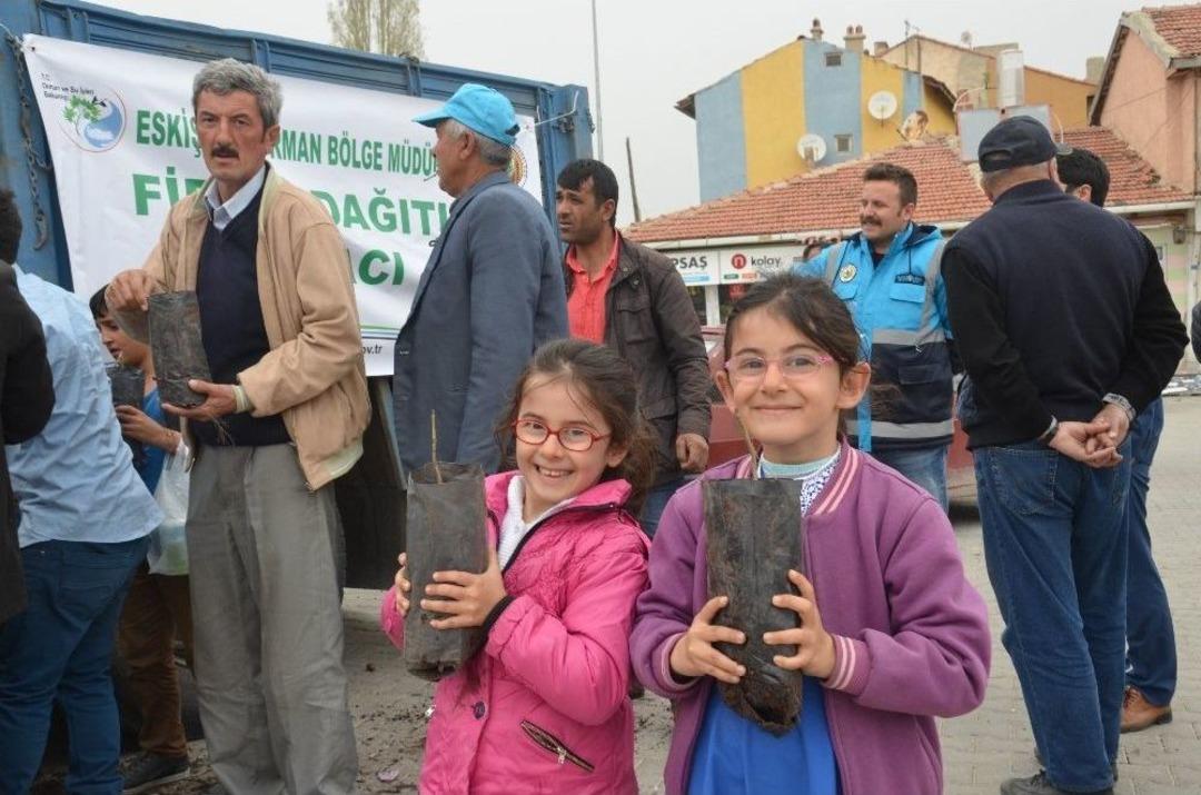 G&uuml;ny&uuml;z&uuml;&rsquo;nde Vatandaşlara Ceviz Ve &Ccedil;am Fidanı