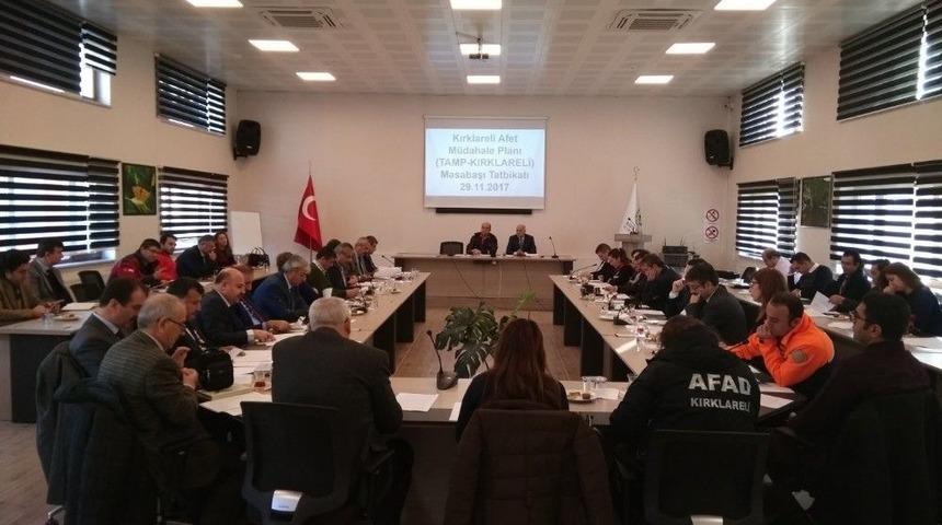 Kırklareli Afet M&uuml;dahale Planı Masabaşı Tatbikatı Yapıldı