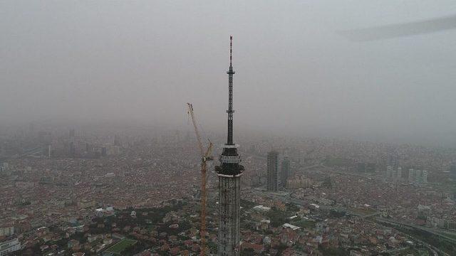 (özel Haber) Anten Kısmında Sona Gelinen Çamlıca Kulesi Havadan Görüntülendi