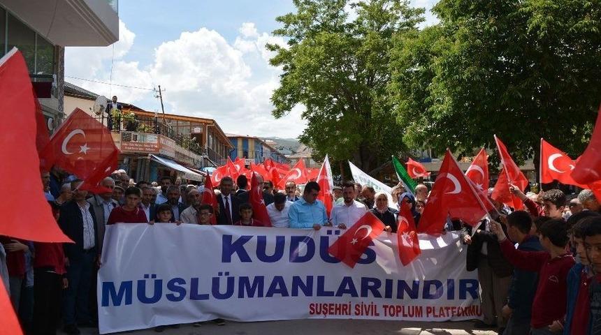 Suşehri&rsquo;nde İsrail Protesto Edildi