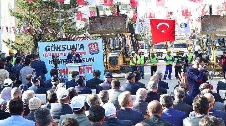 G&ouml;ksun&rsquo;da İ&ccedil;me Suyu Hattının Temeli Atıldı