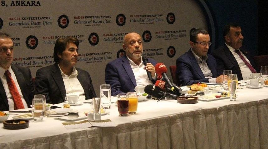 Hak-iş Genel Başkanı Arslan, Basın Mensuplarıyla İftarda Buluştu