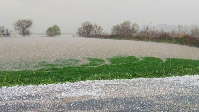 Edirne’de Ceviz Büyüklüğünde Dolu