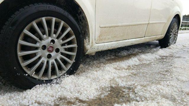 Edirne’de Ceviz Büyüklüğünde Dolu