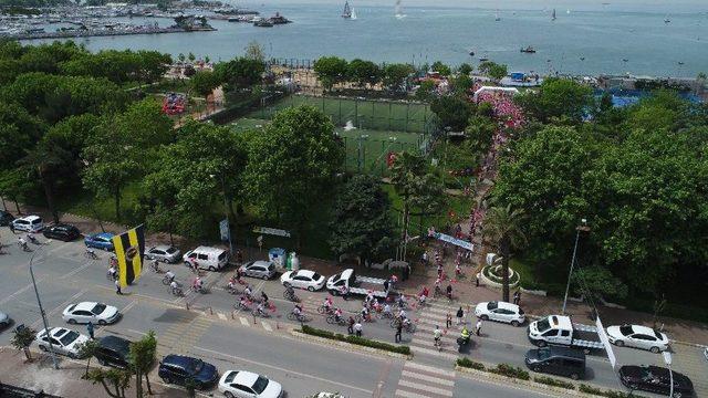 19 Mayıs İçin Pedal Çeviren Bisikletliler Havadan Görüntülendi