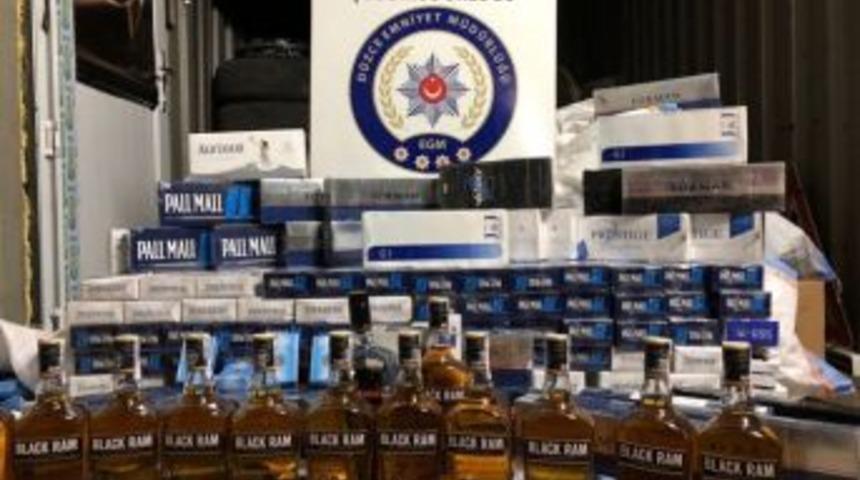D&uuml;zce&rsquo;de Ka&ccedil;ak Sigara Ve Alkol Operasyonu: 1 Tutuklama