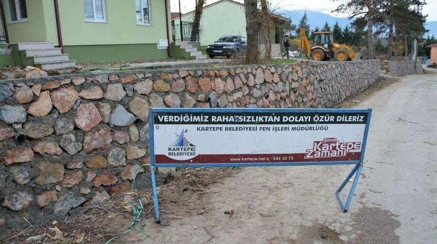 Kartepe Belediyesi&rsquo;nden Ketenciler&rsquo;de Taş Duvar &Ccedil;alışması