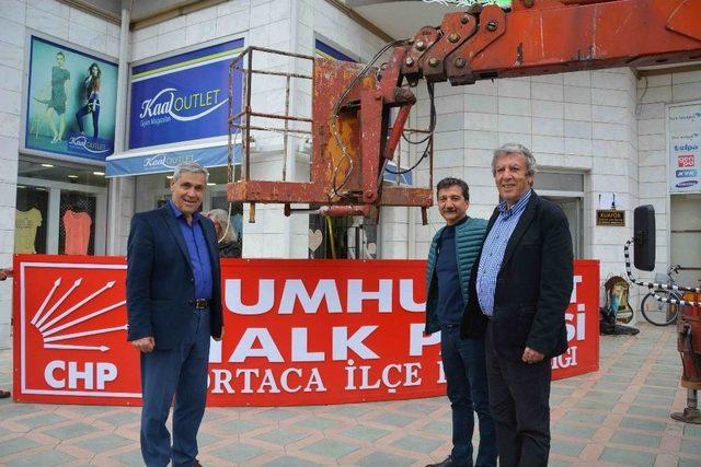 Ortaca Chp Yeni Binasına Tabelasını Astı