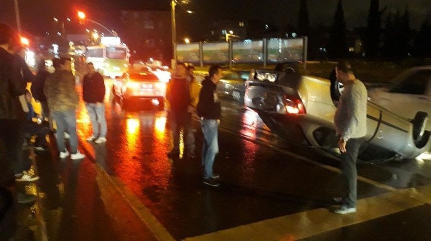 Takla Atan Otomobilden Burnu Bile Kanamadan &Ccedil;ıktı