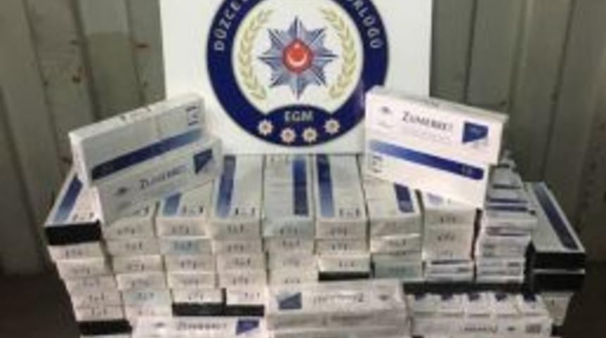 D&uuml;zce Polisinden Ka&ccedil;ak Sigara Operasyonu