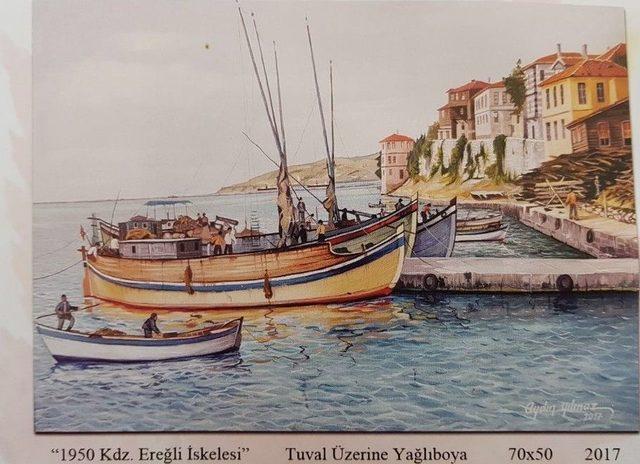 (özel Haber) 71 Yaşındaki Ressam Fırçasıyla Alaplı’yı Tanıtıyor