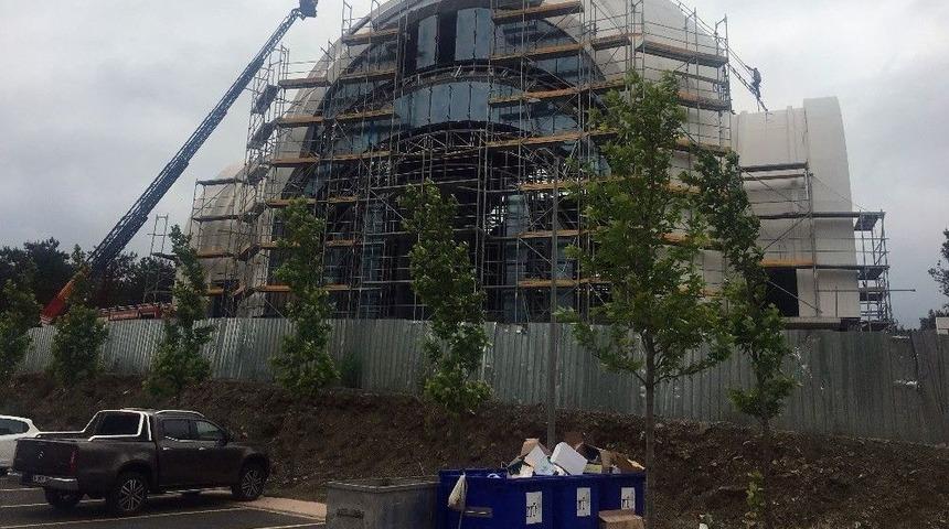 İt&uuml; Ayazağa Kamp&uuml;s&uuml;ndeki Cami İnşaatında Yangın &Ccedil;ıktı