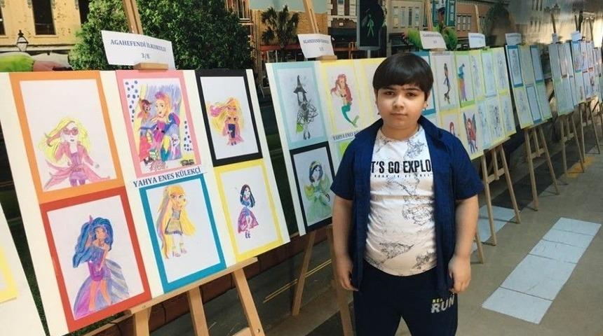 İlkokul &Ouml;ğrencisi Resim Sergisi A&ccedil;tı