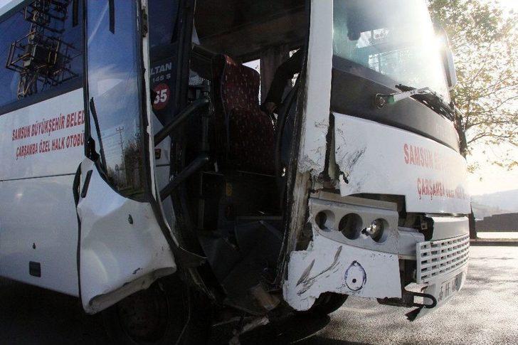 Samsun’da Halk Otobüsü Kaza Yaptı: 2 Yaralı