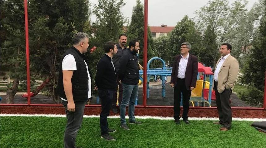 Başkan Bakıcı, Şeyh Şamil Parkı&rsquo;nda &Ccedil;alışmaları İnceledi