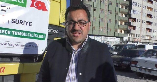 Ağrı&rsquo;dan Suriye&rsquo;ye Yardım Tırı 1