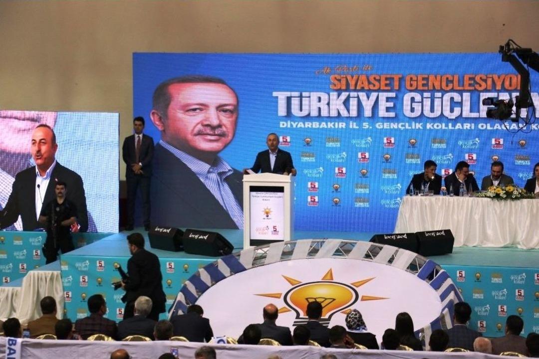 Bakan &Ccedil;avuşoğlu Ak Parti Diyarbakır Gen&ccedil;lik Kolları Kongresine Katıldı