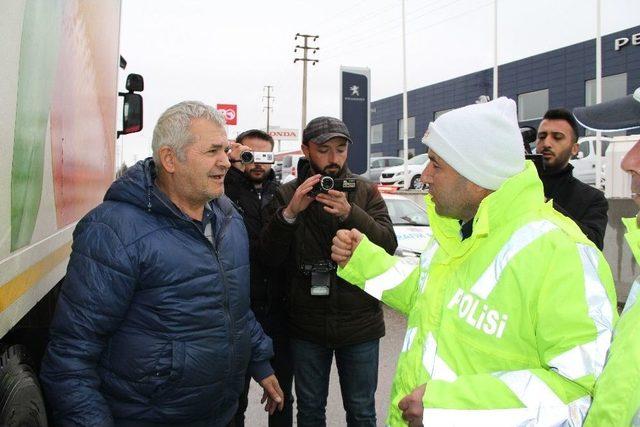 Çorum’da Araçlara Kış Lastiği Denetimi