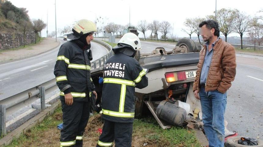 Alkollü Ve Ehliyetsiz Sürücü Takla Atan Araçtan Burnu Bile Kanamadan Çıktı