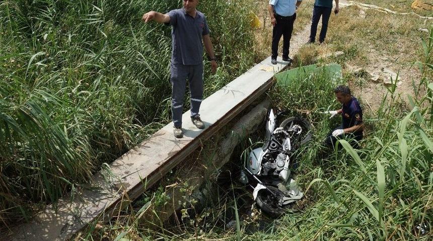 Aydın’da Motosiklet Kanala Uçtu