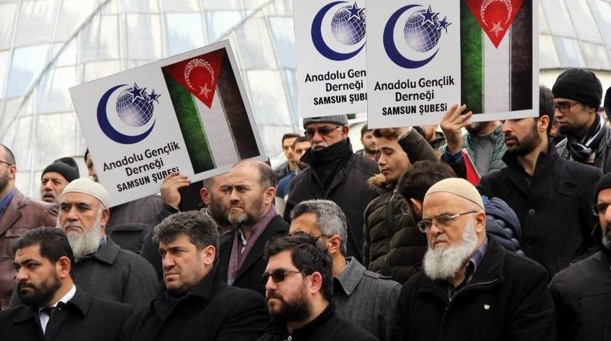 Abd&rsquo;nin Kud&uuml;s A&ccedil;ıklamaları Samsun&rsquo;da Protesto Edildi