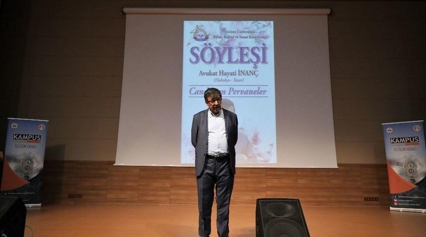 Hukuk&ccedil;u-yazar Avukat Hayati İnan&ccedil; Er&uuml;&rsquo;de &Ouml;ğrencilerle Buluştu
