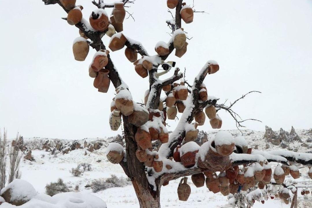 Kapadokya&rsquo;dan Muhteşem Kar Manzaraları
