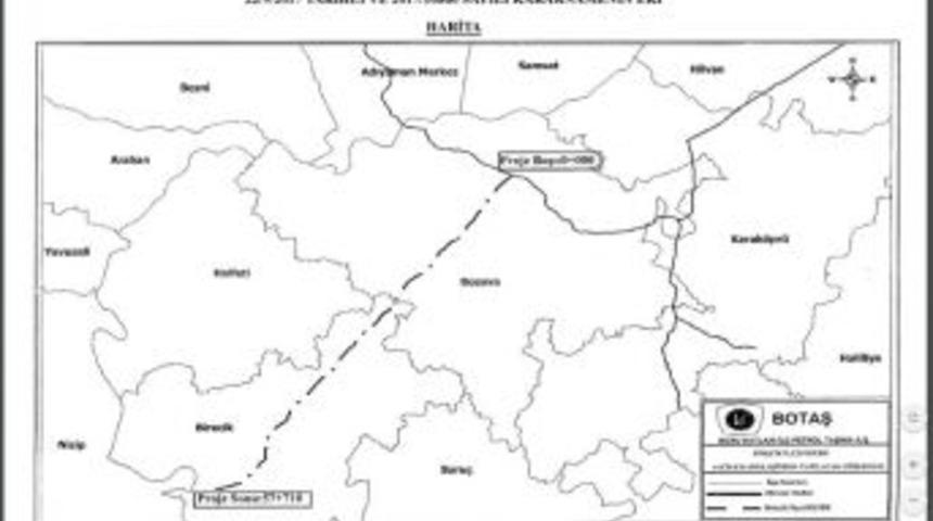 Birecik Doğalgaz Boru Hattında Kamulaştırma Kararı