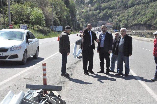 Bölünmüş Yol İçin Eylem Yapan Mahalleliye Karayollarından Geçici Çözüm