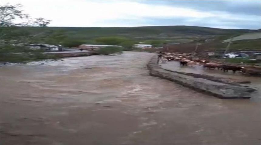 Sarıkamış&rsquo;taki Sel Cep Telefonuna Yansıdı