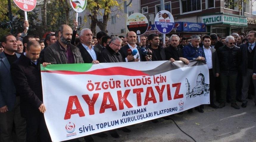 Adıyaman&rsquo;dan Kud&uuml;s Protestosu