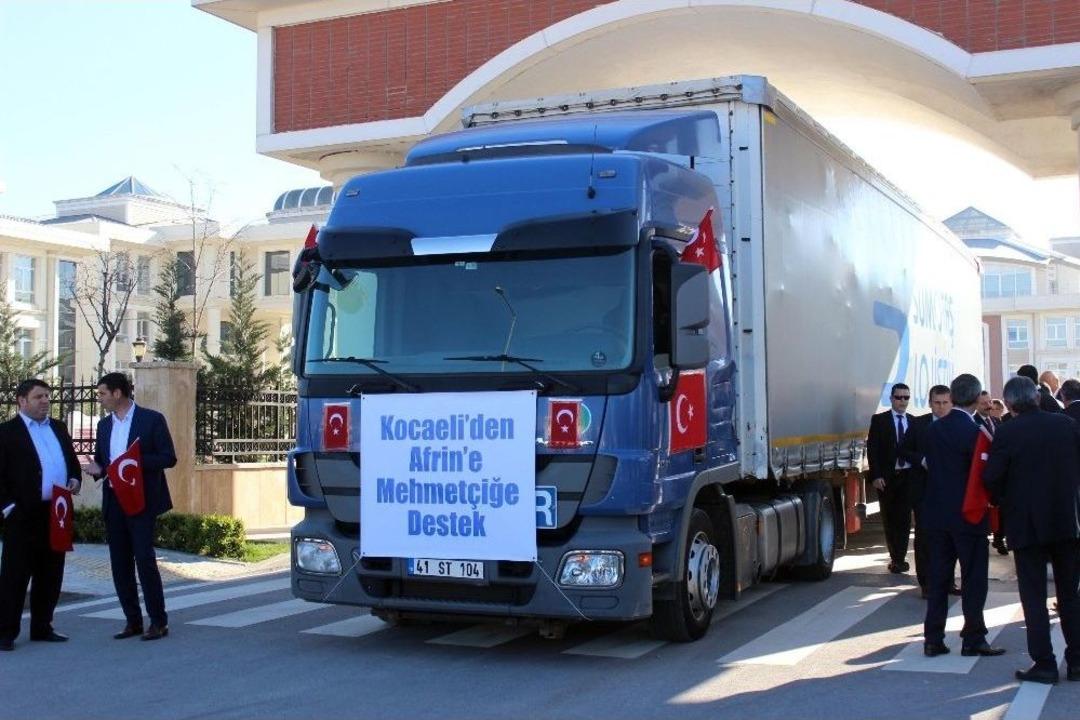 Kocaeli&rsquo;den Afrin&rsquo;e Yardım G&ouml;t&uuml;ren Tır Kocaeli Valiliğinden Dualarla Uğurlandı