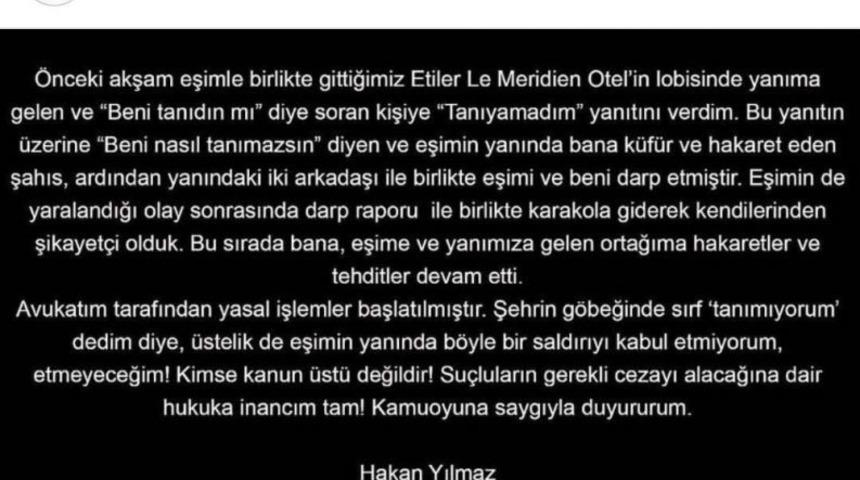 &Uuml;nl&uuml; Oyuncu Hakan Yılmaz Ve Eşi Saldırıya Uğradı