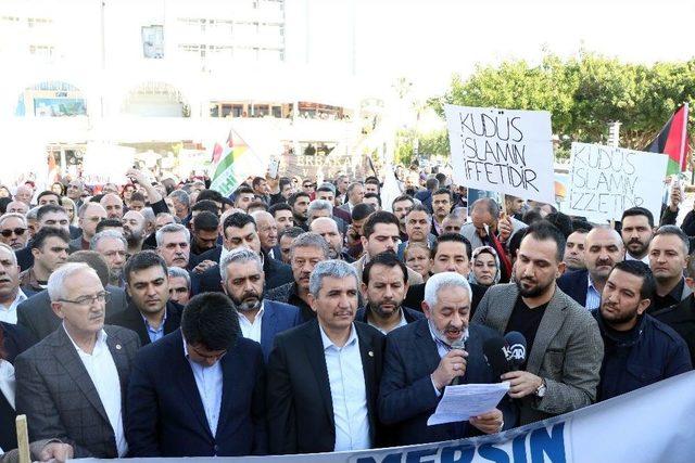 Trump’ın Kudüs Kararı Mersin’de Protesto Edildi