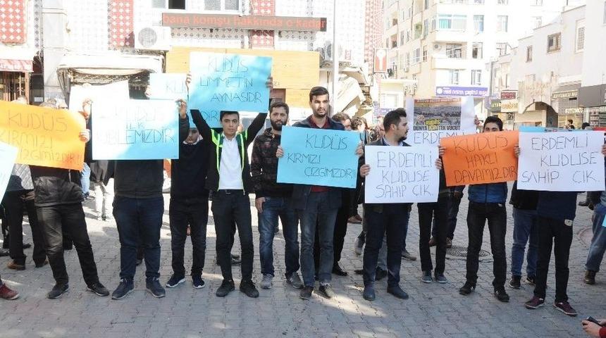 Trump&rsquo;ın Kud&uuml;s Kararı Erdemli&rsquo;de Protesto Edildi