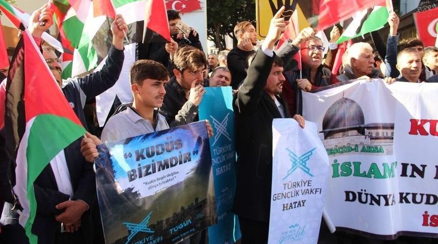 İsrail Ve Abd İskenderun’da Protesto Edildi