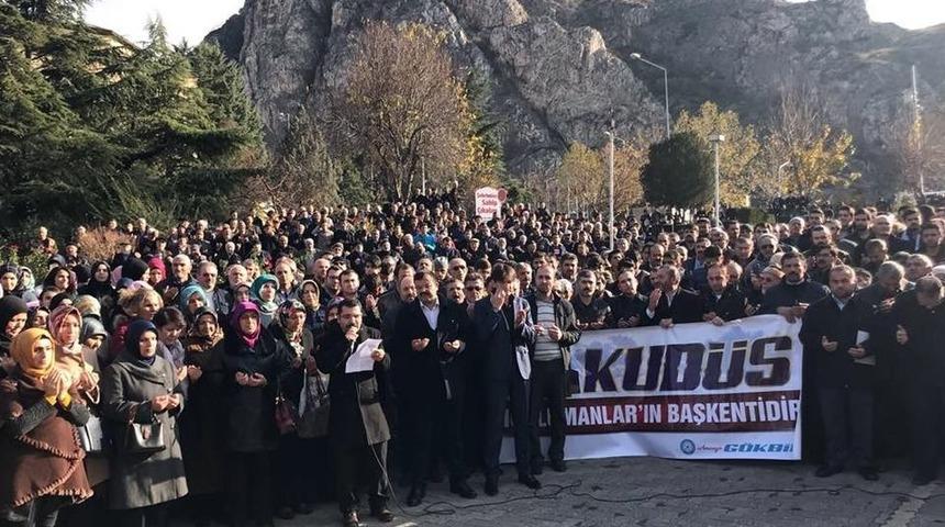 Amasyalılardan Kud&uuml;s Protestosu