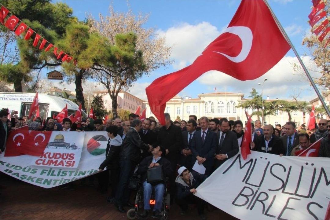 Tekirdağ&rsquo;da &rsquo;kud&uuml;s&rsquo; Protestosu