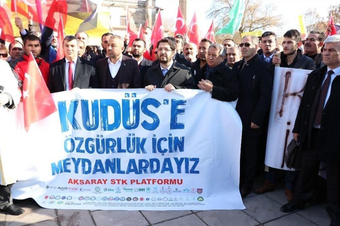 Aksaray&rsquo;da "kud&uuml;s" Protestosu