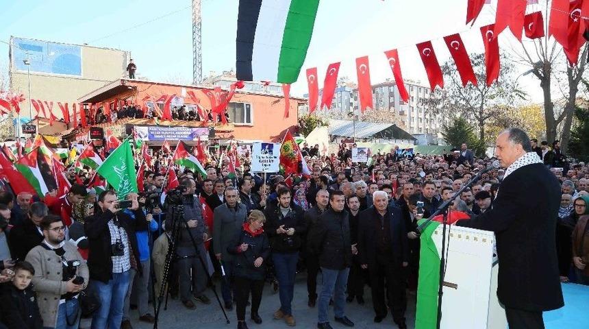 Bağcılar Belediyesi Filistin&rsquo;e Destek Mitingi D&uuml;zenledi